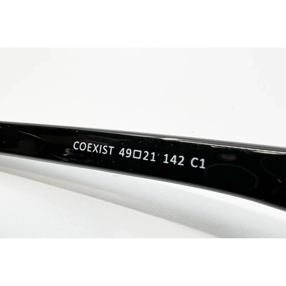 EyeBuyDirect Eyeglass Frames Unisex Black Silver Browline Coexist 49-21-142 C1